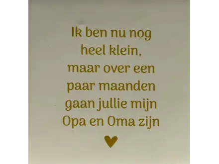 Yett Tegeltje 'ik ben nu nog heel klein' creme/goud