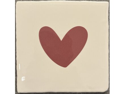 Yett Tegeltje "Hartje" creme/taupe