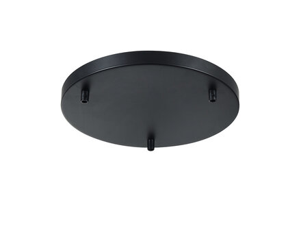woondesign Plafondplaat zwart ø30cm met 3 voorgeboorde gaten