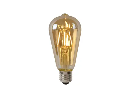 Lucide ST64 Fil. lamp-Amber-LED Dimb.-1xE27-5W-2700K
