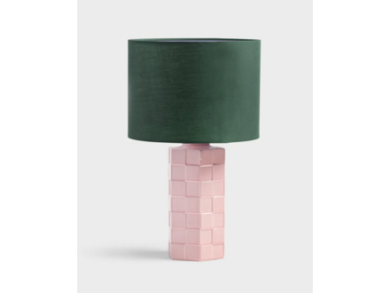 &klevering Tafellamp check pink