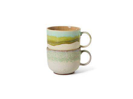 HK living 70s ceramics: tea cups, neo ( set of 2 )