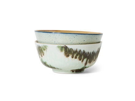 HK living 70s ceramics: ramen bowls, minimalist ( set of 2 )