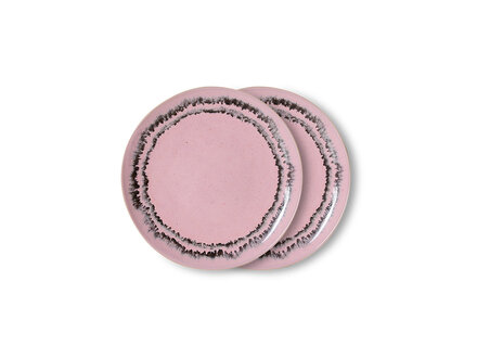 HK living 70s ceramics: dessert plate bubble, set of 2