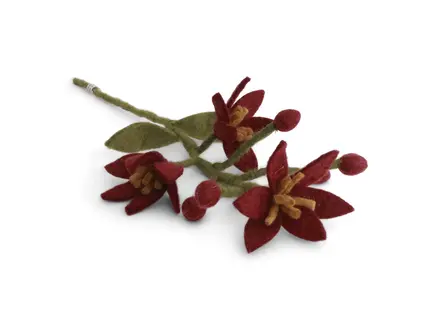 Gry&Sif Vilten Nova flower - dark red