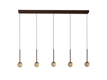 Lucide Calina Hanglamp - LED Dimb. - CCT - 5x8,2W 2200K/3300K - Met vervangbare LED-module - Koffie