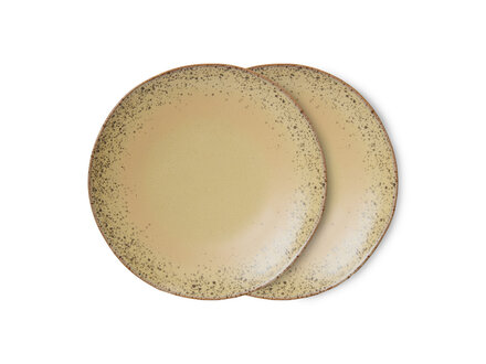 HK living 70s ceramics: dinner plates, Grit ( set of 2 )