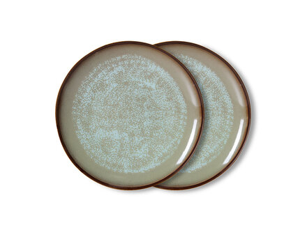 HK living 70s ceramics: dinner plates, Contrast ( set of 2 )