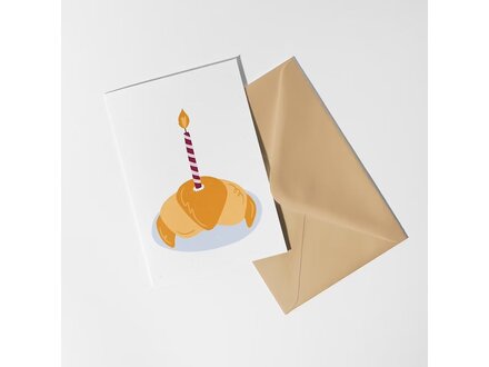 Dujojo Wenskaart - Croissant kaarsje