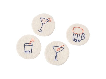 Aveva Wollen onderzetters, 4-Pack, Cocktail