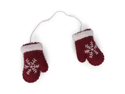 Gry&Sif Vilten Mittens - red