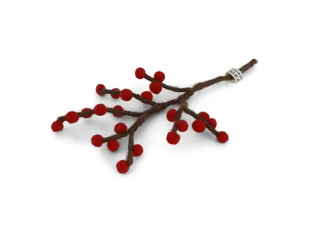 Gry&Sif Vilten Mini Branch w/Bright Red Berries
