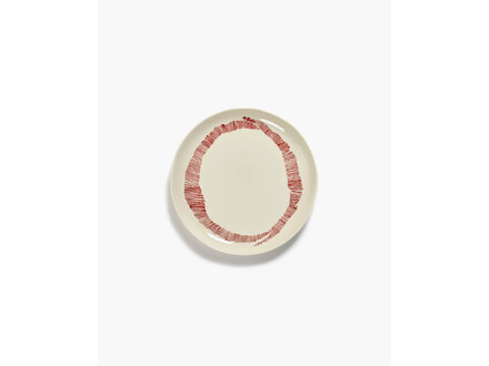 Serax Plate M White Stripes Red Feast