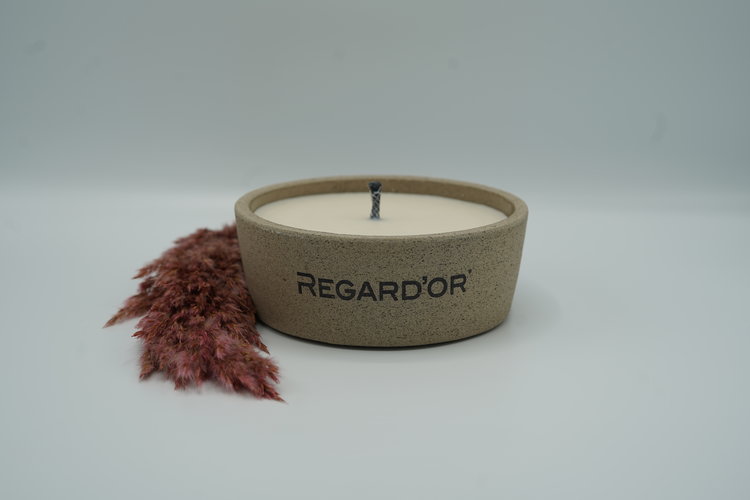 REGARD’OR® Bougie en céramique faite à la main - Moyenne - Extérieur