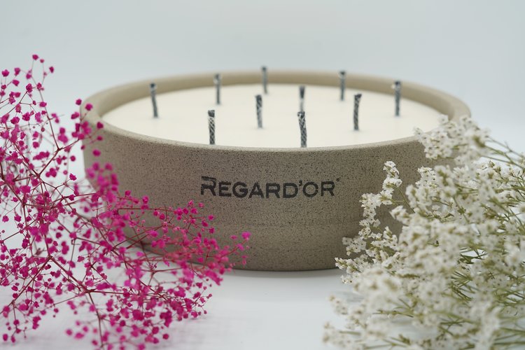 REGARD’OR® Bougie en céramique faite à la main - XL extérieur