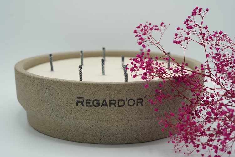 REGARD’OR® Bougie en céramique faite à la main - XL extérieur