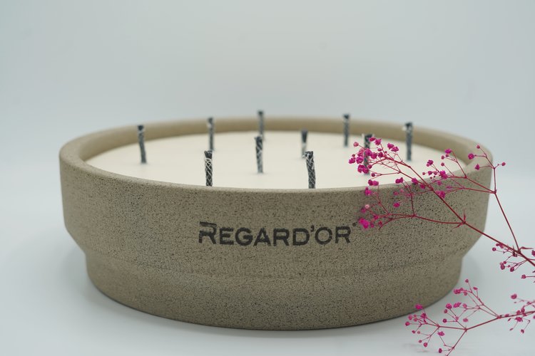 REGARD’OR® Bougie en céramique faite à la main - XL extérieur