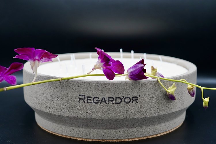 REGARD’OR® Bougie en céramique faite à la main - XL - Intérieur