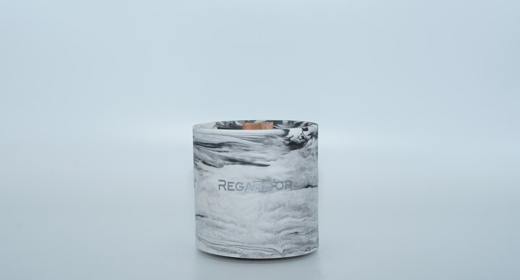 REGARD’OR® Handmade Rustic & Marble Look Natural Candles - Medium
