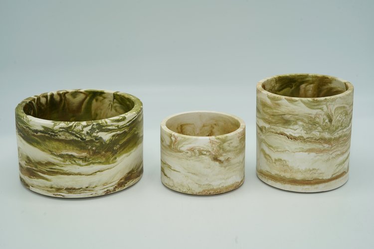REGARD’OR® HANDMADE RUSTIC & MARBLE-LOOK FLOWERPOTS