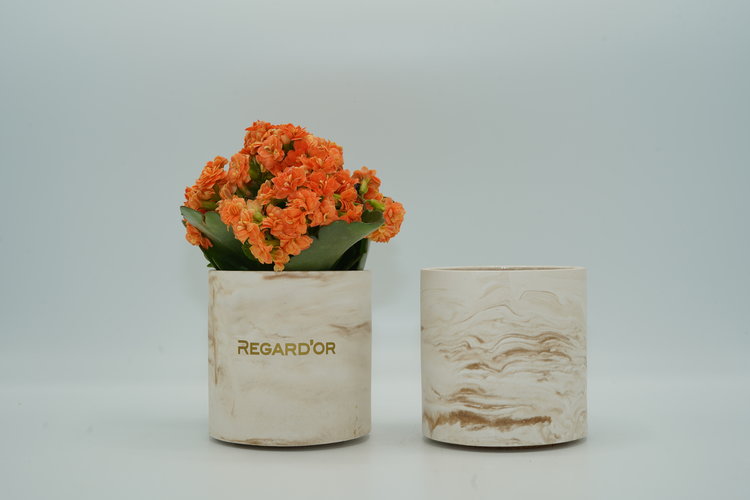 REGARD’OR® HANDMADE RUSTIC & MARBLE-LOOK FLOWERPOTS