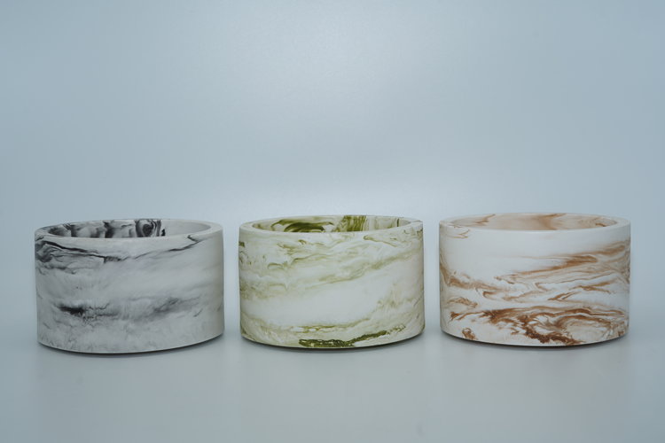 REGARD’OR® Pots de fleurs rustiques et aspect marbre faits à la main