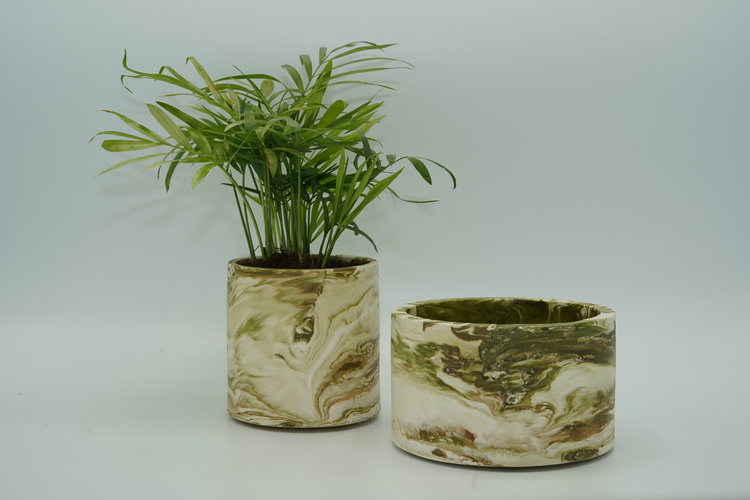 REGARD’OR® HANDMADE RUSTIC & MARBLE-LOOK FLOWERPOTS