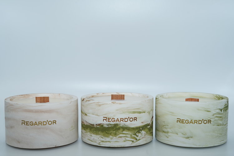 REGARD’OR® Marble Look Natural Candles - Large