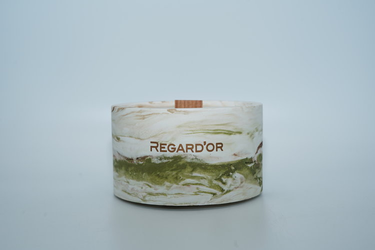 REGARD’OR® Bougies Naturelles Faites à la Main d'Aspect Rustique et Marbre - Grandes