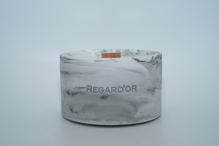REGARD’OR® Bougies Naturelles Faites à la Main d'Aspect Rustique et Marbre - Grandes