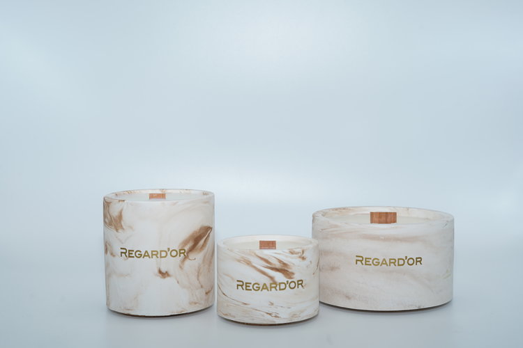 REGARD’OR® Marble Look Natural Candles - Large
