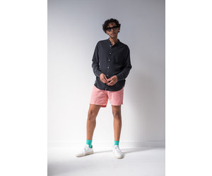 Nn07 Shirt Justin Tencel Black Denim Velour Amsterdam