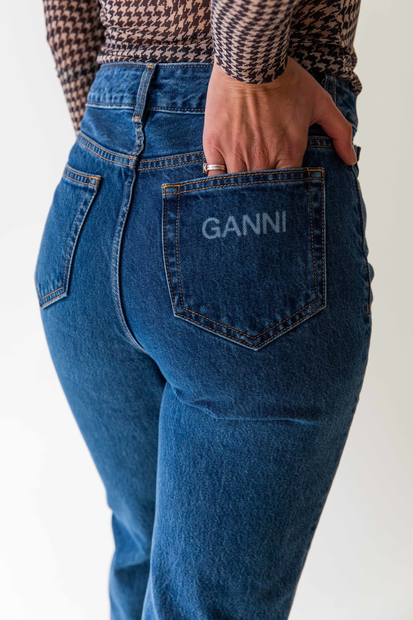 GANNI ORGANIC DENIM HIGH WAISTED 