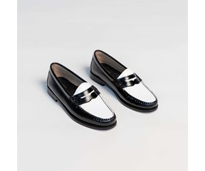 □SizeUK8526cmG.H.BASS  Weejuns BLACK WHITE LOAFER