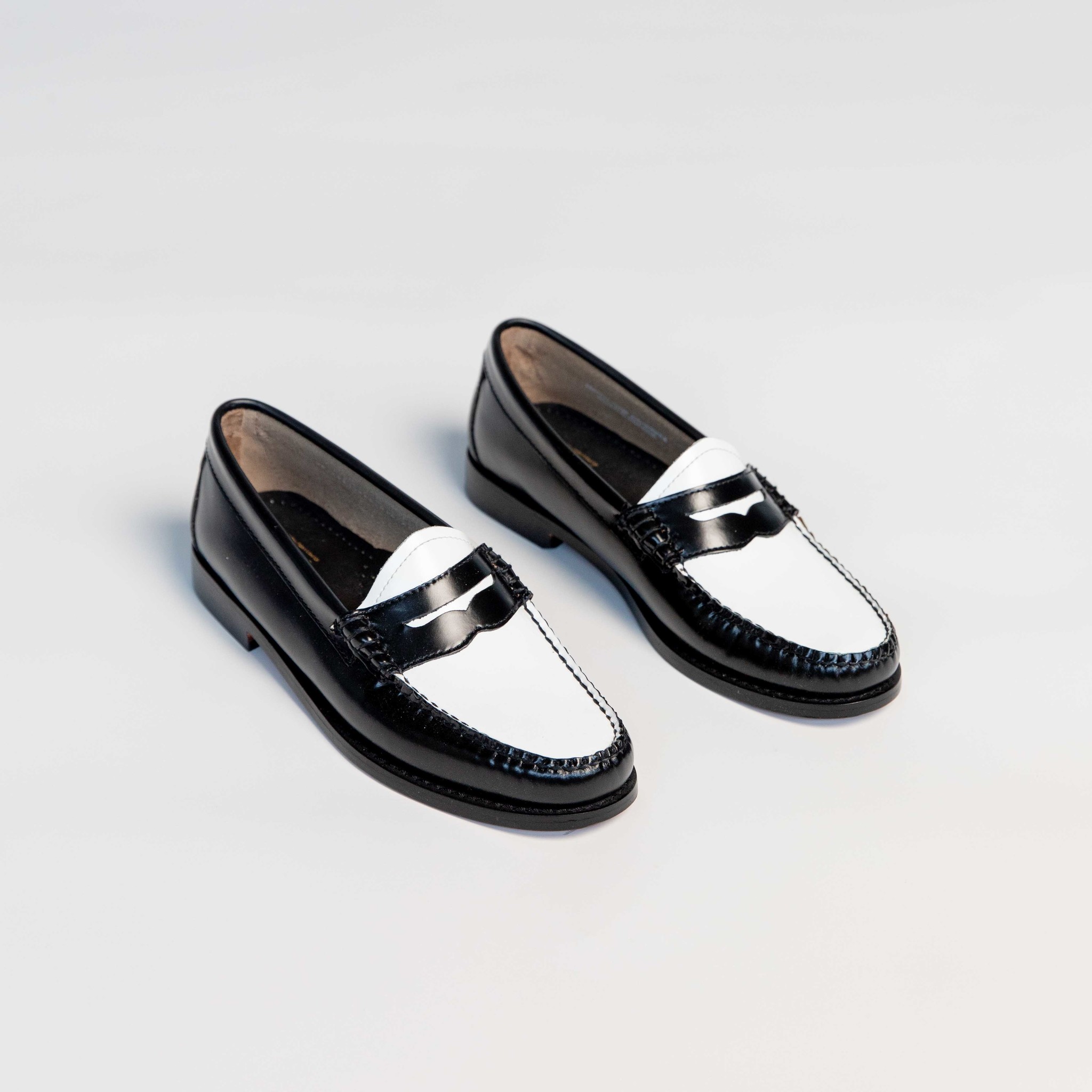 Bass Easy Weejuns Larson Penny Loafers In White And Black ...