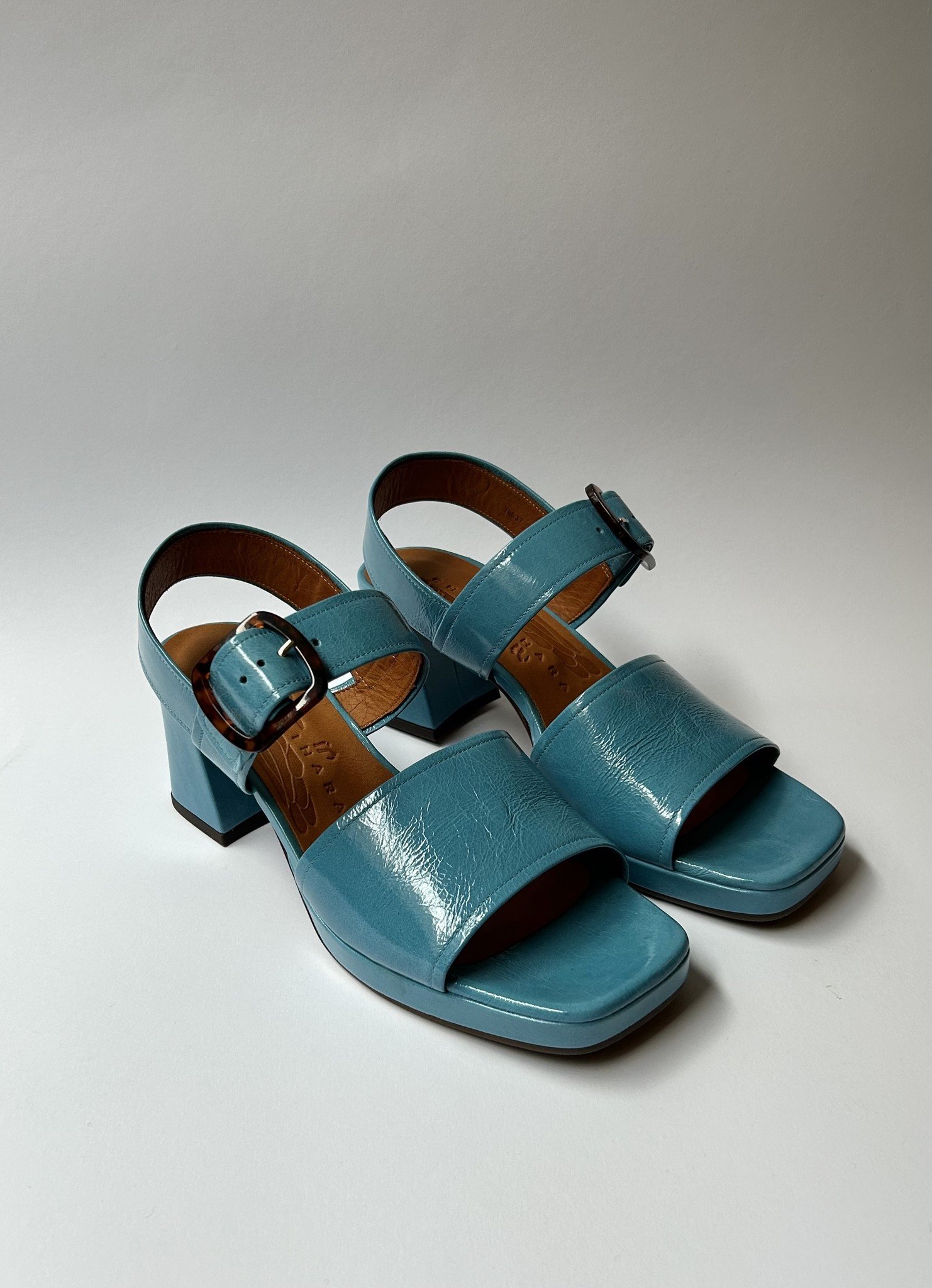 CHIE MIHARA GINKA BLOCK HEEL BUCKLE PUMP SAAB BLUE