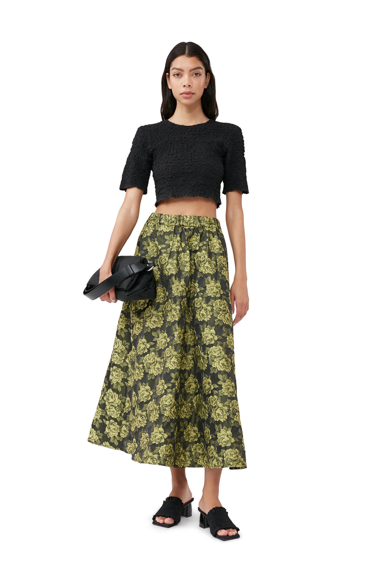 Ganni floral shop maxi skirt