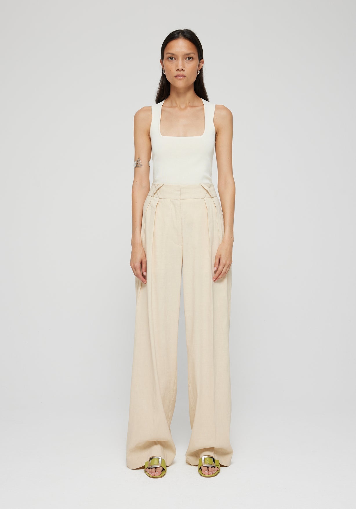 RÓHE BUSTIER SHAPED KNITTED TANKTOP - OFFWHITE - Velour Amsterdam