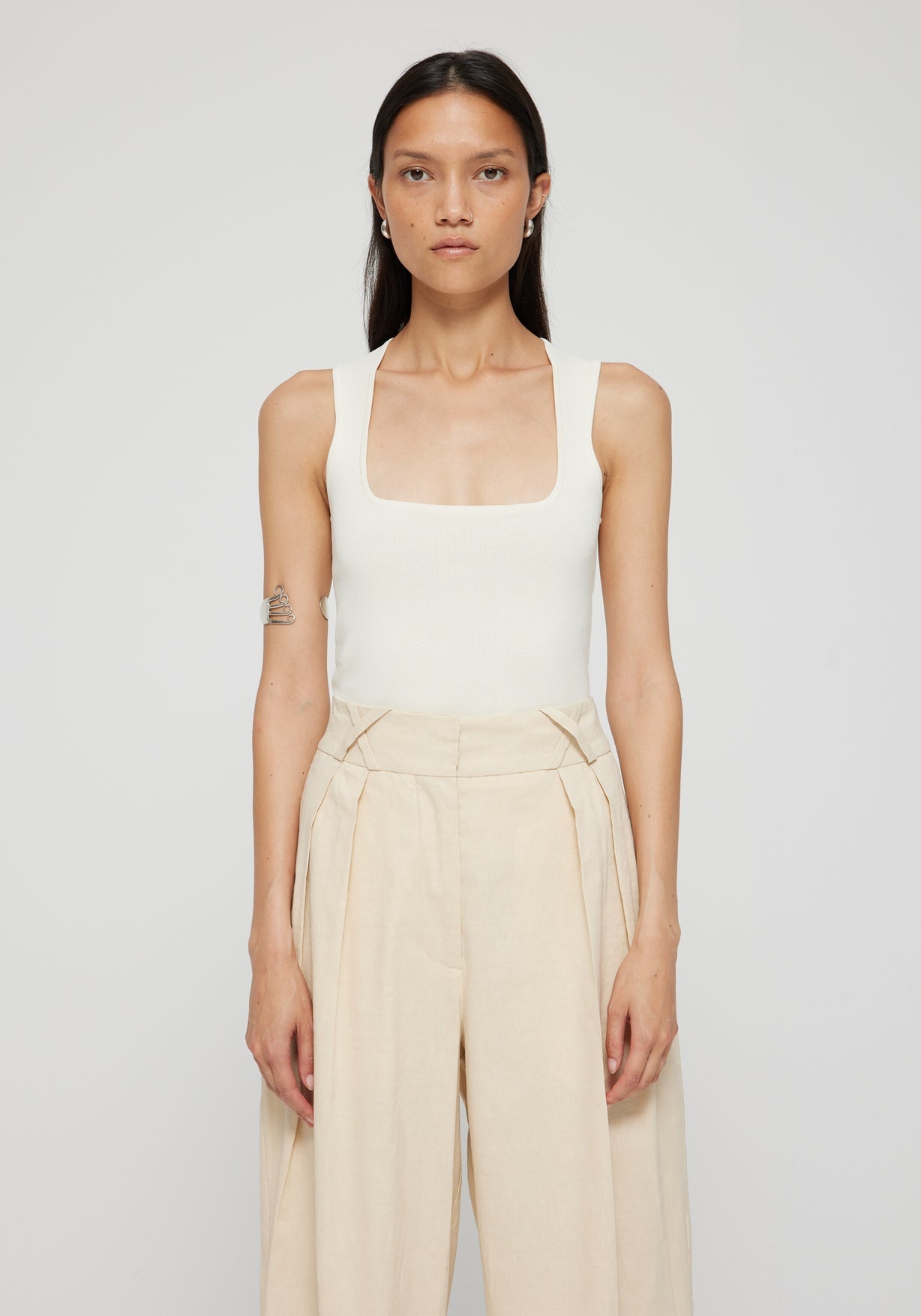 RÓHE BUSTIER SHAPED KNITTED TANKTOP - OFFWHITE - Velour Amsterdam