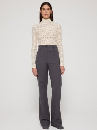 Róhe Wide Leg Trousers - Grey Melange