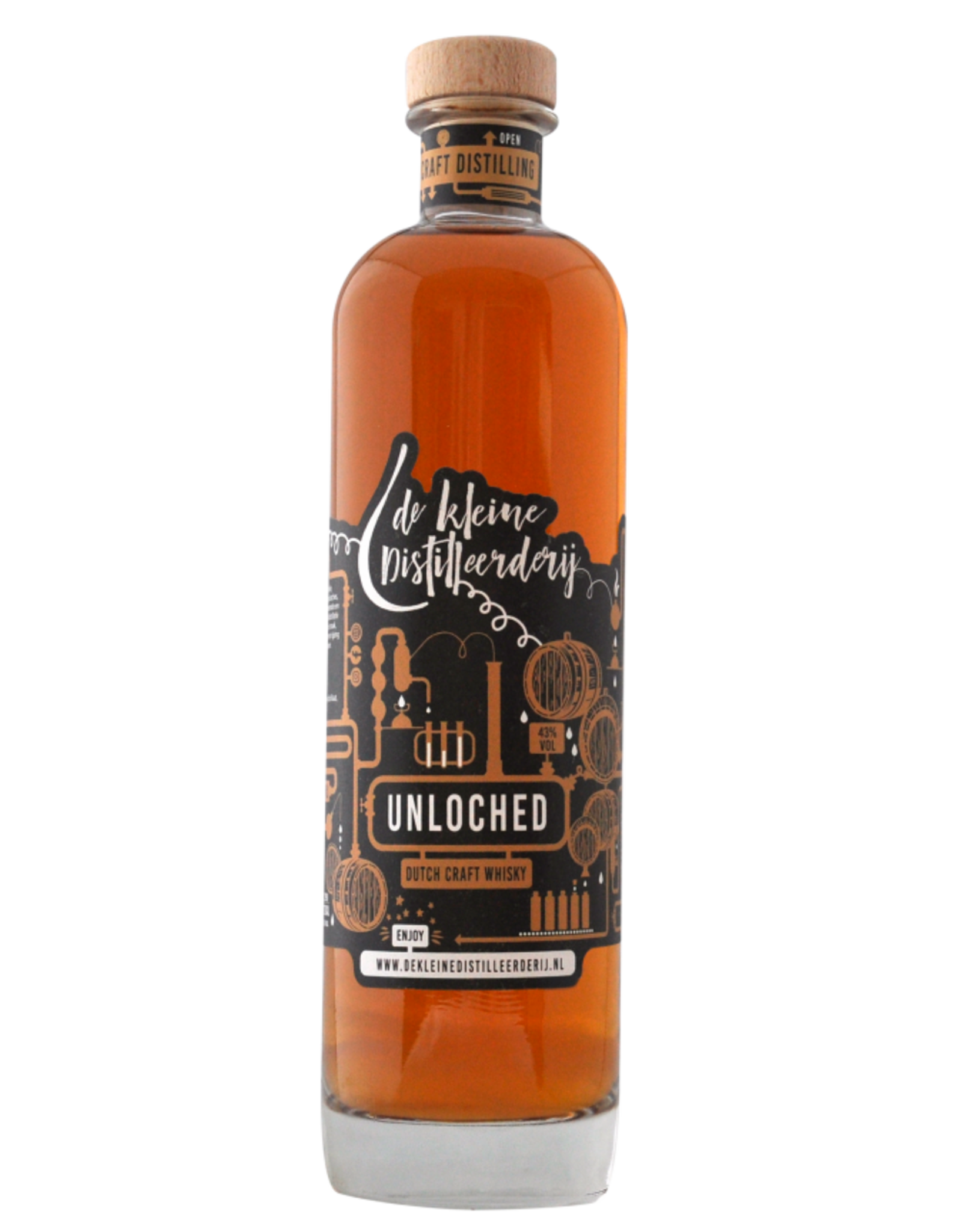 De Kleine Distilleerderij De Kleine Distilleerderij 'Unloched' 43%