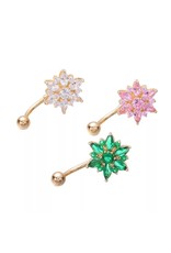 Belly button ring flower