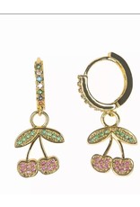 Kersen zirkonia hoop oorbellen