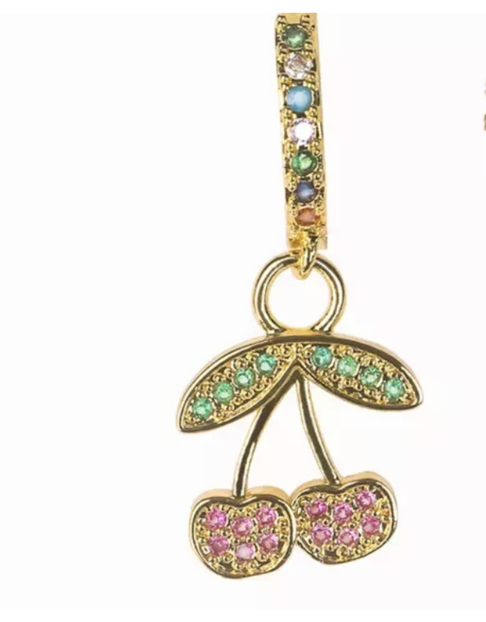 Kersen zirkonia hoop oorbellen