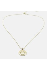 Ketting happy smiley gold plating