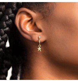 Earring’s hoop opal  dangle Star