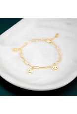 Smiley 18 k gold schakel armband