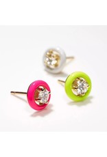 Neon zirkonia stud oorbellen