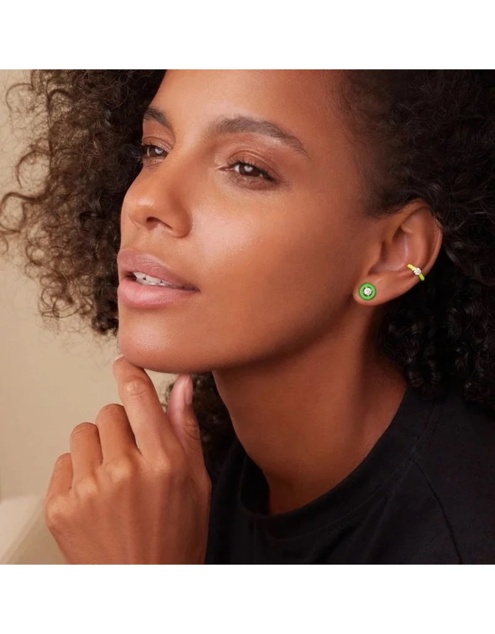 Neon zirkonia stud oorbellen