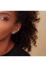 Neon zirkonia stud oorbellen